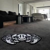 Black White Funny Creative Carpet Smiling Face Skull Rug Comfortable Soft Bedroom Rugs Living Room Decoration Non-slip Floor Mat 1