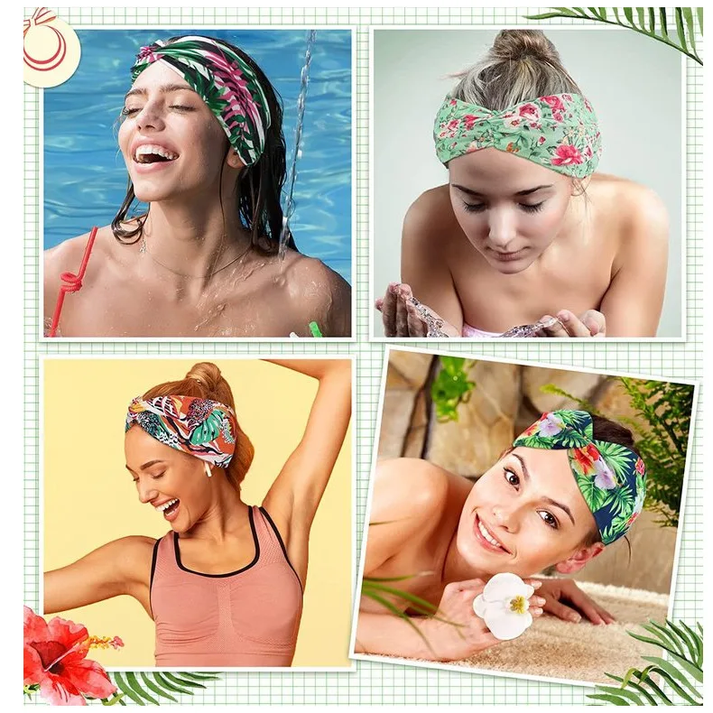 Description Picture 5 of itemElastic Yoga Headband Sport Sweatband Women Sport Jog Tennis Running Cycling Hair Band Turban Gym Bandage Party Spa Bath Bohemia