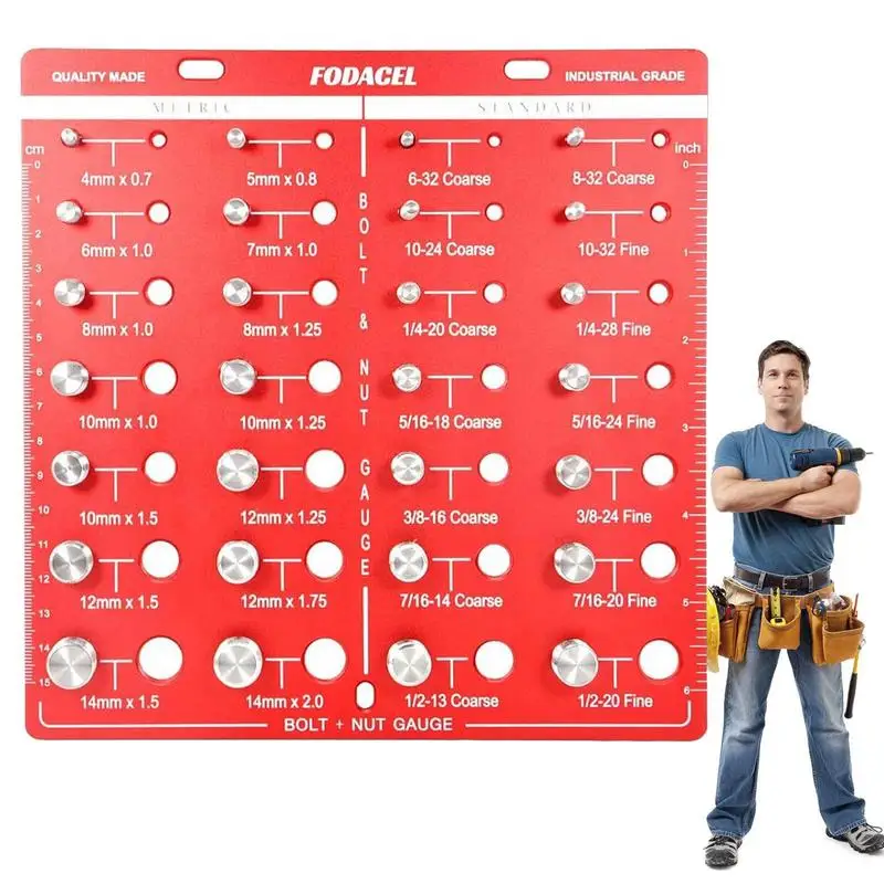 

Bolt And Nut Identifier Gauge Screw Thread Checker Thread Size Checker Bolts Sizing Gauges Inch & Metric Set Nut And Bolt Gauge