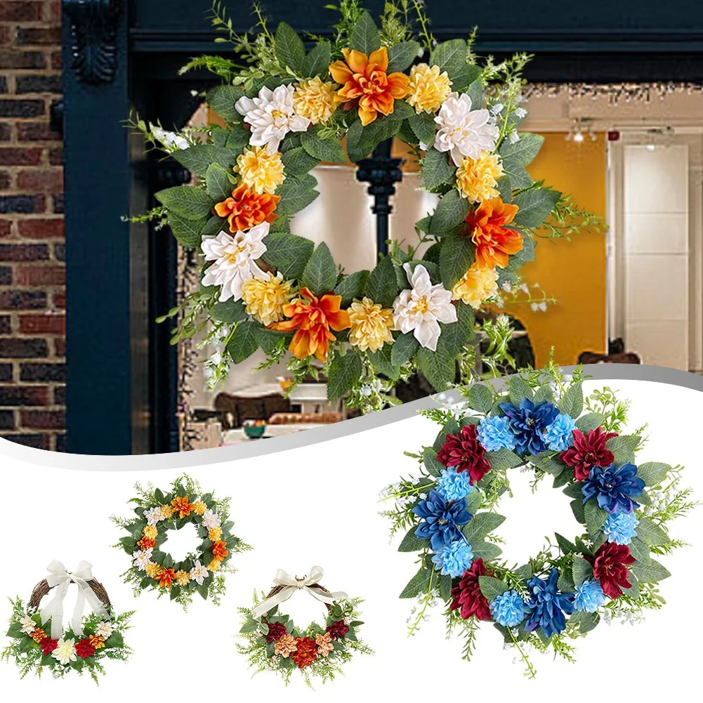 

Artificial Flower Wreath Garland Spring Home Decoration Simulated Flower Wedding Wreath Home Fireplace Door Front Decoration