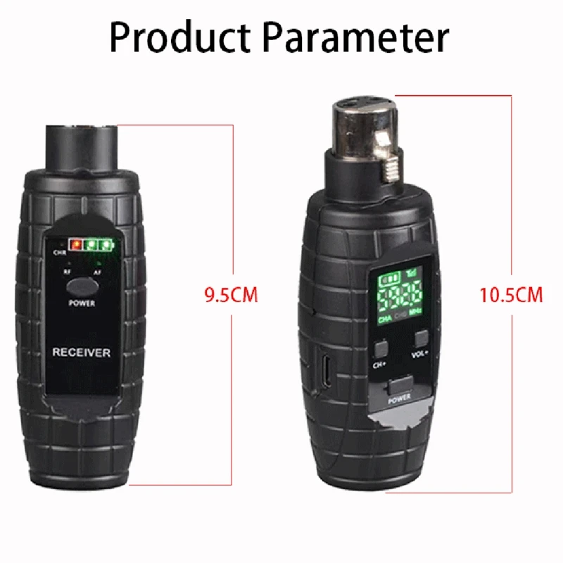 UHF Wireless XLR Transmitter Receiver Mic Head Kit Rechargeable Mic Adapter Wireless Guitar Transmitter Receiver 6