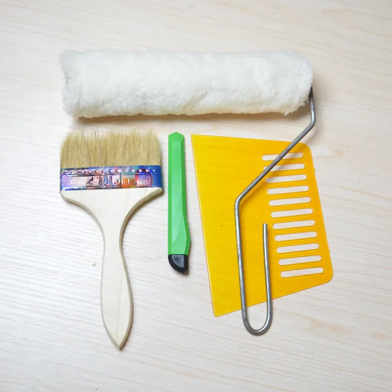 

Mural Painting Tools Paper Cutter Knife Wallpaper Glue Universal Matching Brush Base Film Roller Construction Scraper