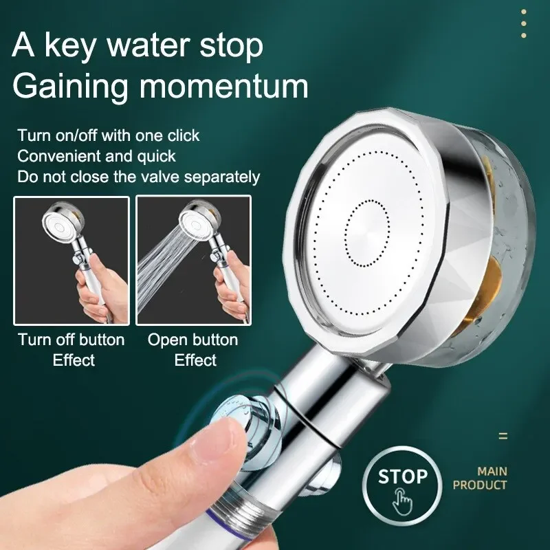 Pressurized Shower Water Saving High Pressure Perforated Adjustable Bathroom Small Fan Shower 4