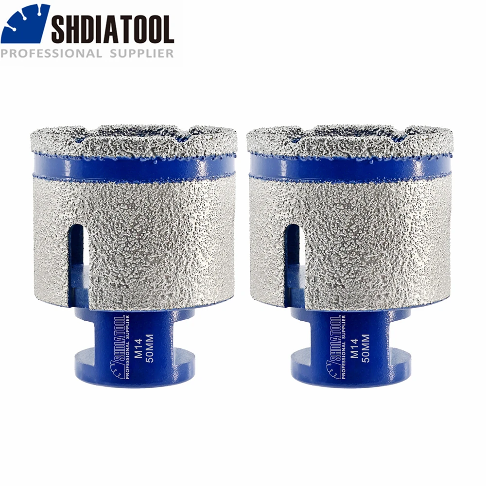 

SHDIATOOL 2pcs Diamond Drilling Finger Milling Bit 50mm Ceramic Marble Tile Granite Shaping Enlarge Bevel Hole Saw Angle Grinder