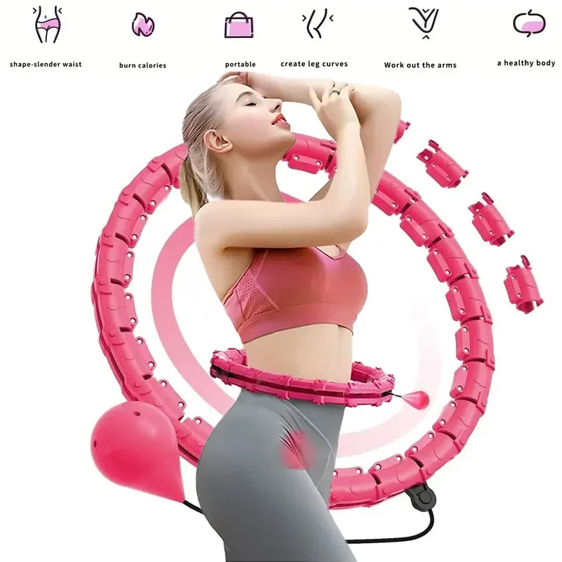 Weighted Exercise Hoop Weight Fitness Hoop With Extra Links Sport Hoops Exercise Circle Adjustable Detachable for Weight Loss