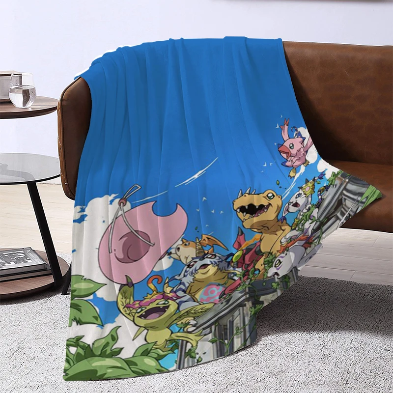 

Anime Digimon Furry 3D Printing Nap Blanket Sofa Winter Fluffy Soft Blankets for Bed Anti-clumping Anti-tearing Machine Washable