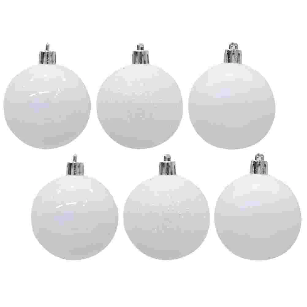 

Christmas Balls Ornament Xmas Tree Hanging Shatterproof Baubles White Plastic Pendants Holiday Decorations