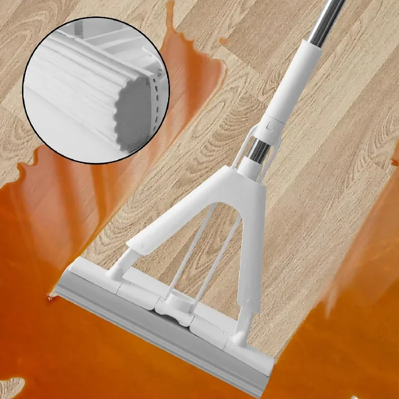 Esponja Mop com alça extensível e cabeças de esponja, espuma absorvente,  auto-torção, limpeza ajustável, 1 conjunto - AliExpress