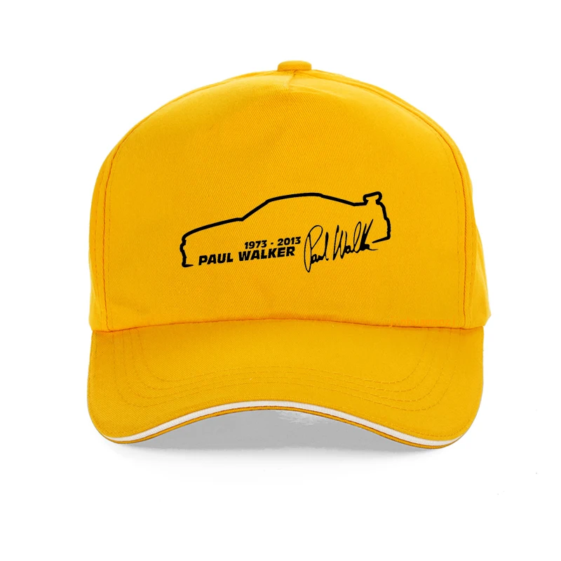 Boné masculino Paul Walker Fast And Furious com estampa fashion, boné de beisebol RIP Paul Walker com autógrafo, bonés unissex ajustáveis com fecho snapback.