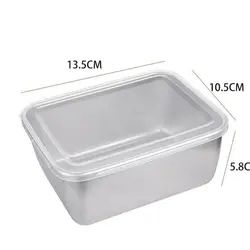 Rectangular Stainless Steel Square Plate With Lid Food Storage Pan Commercial Dish Tray Large Refreshing Lunch Box Container