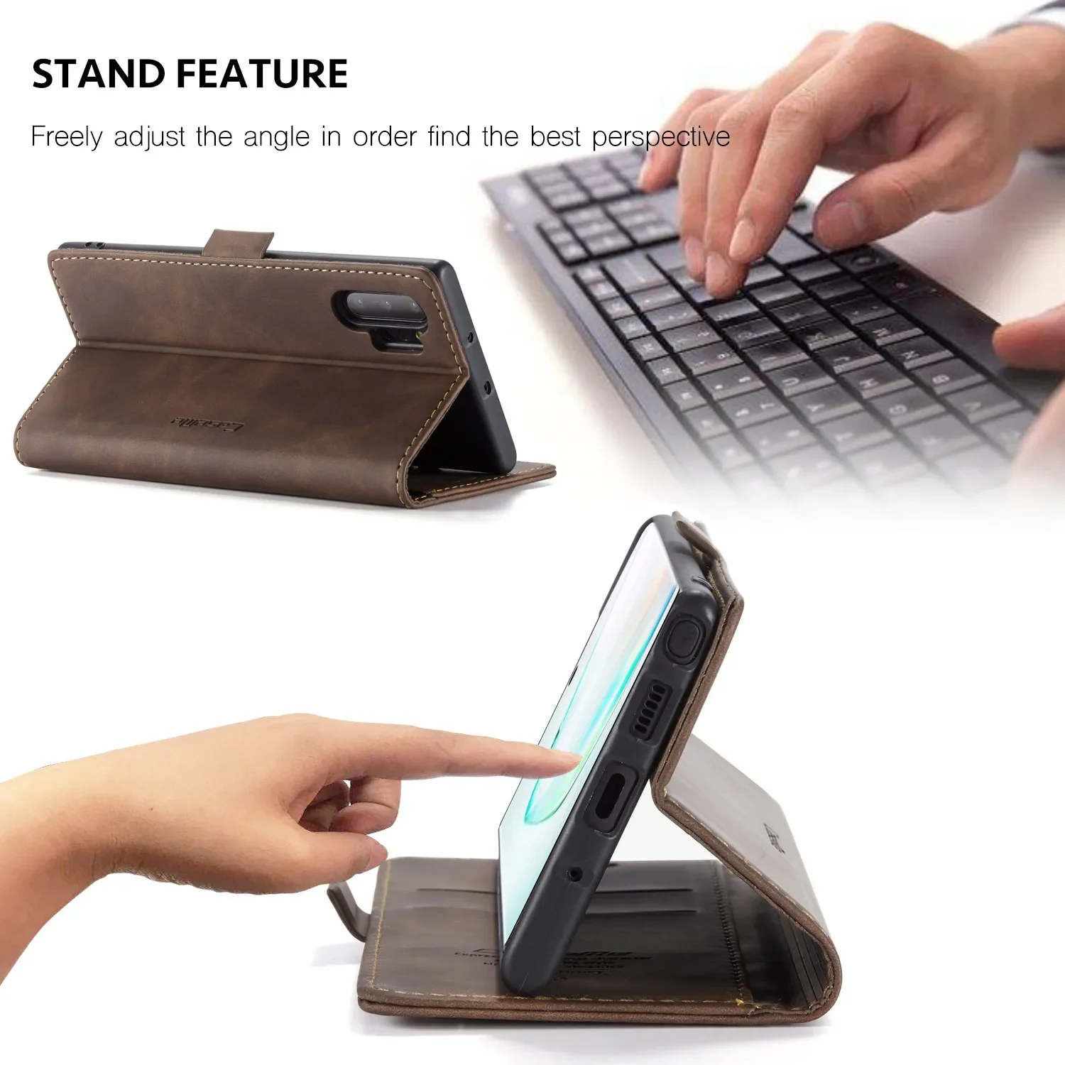 Retro Luxury Leather Wallet Phone Case with Magnetic Card Holder and Purse