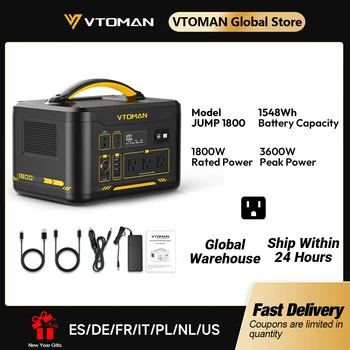 VTOMAN JUMP 2200 Portable Power Station 828/1548Wh LiFeP04 Battery Solar Generator Solar for Home Outdoor Camping 1