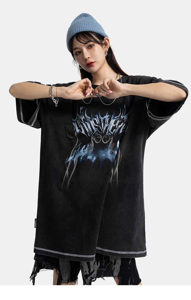 Abstract Flame Graphic T-Shirt Sb441384f91774d8b9b2cd0e1bd97f244t