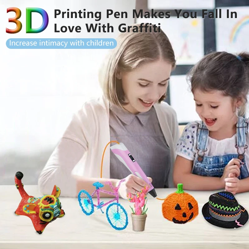DIY 3D Pen 3D Printing Pens Drawing Pencils with PLA Filament For Kids Novelty Gift Children Birthday Christmas Gift 3d printing pen