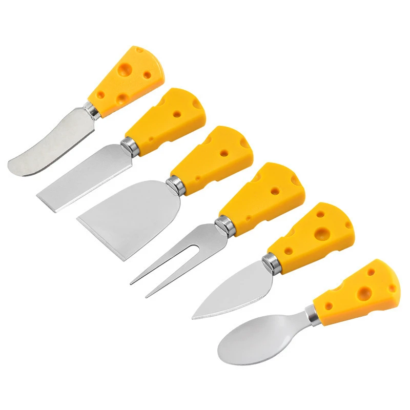 Cheese Knives Cutlery Wood Handle Steel Stainless Butter Spatula Fork Spoon Flat Shovel Creative Kitchen Cooking Tools 1PC cheese knives set