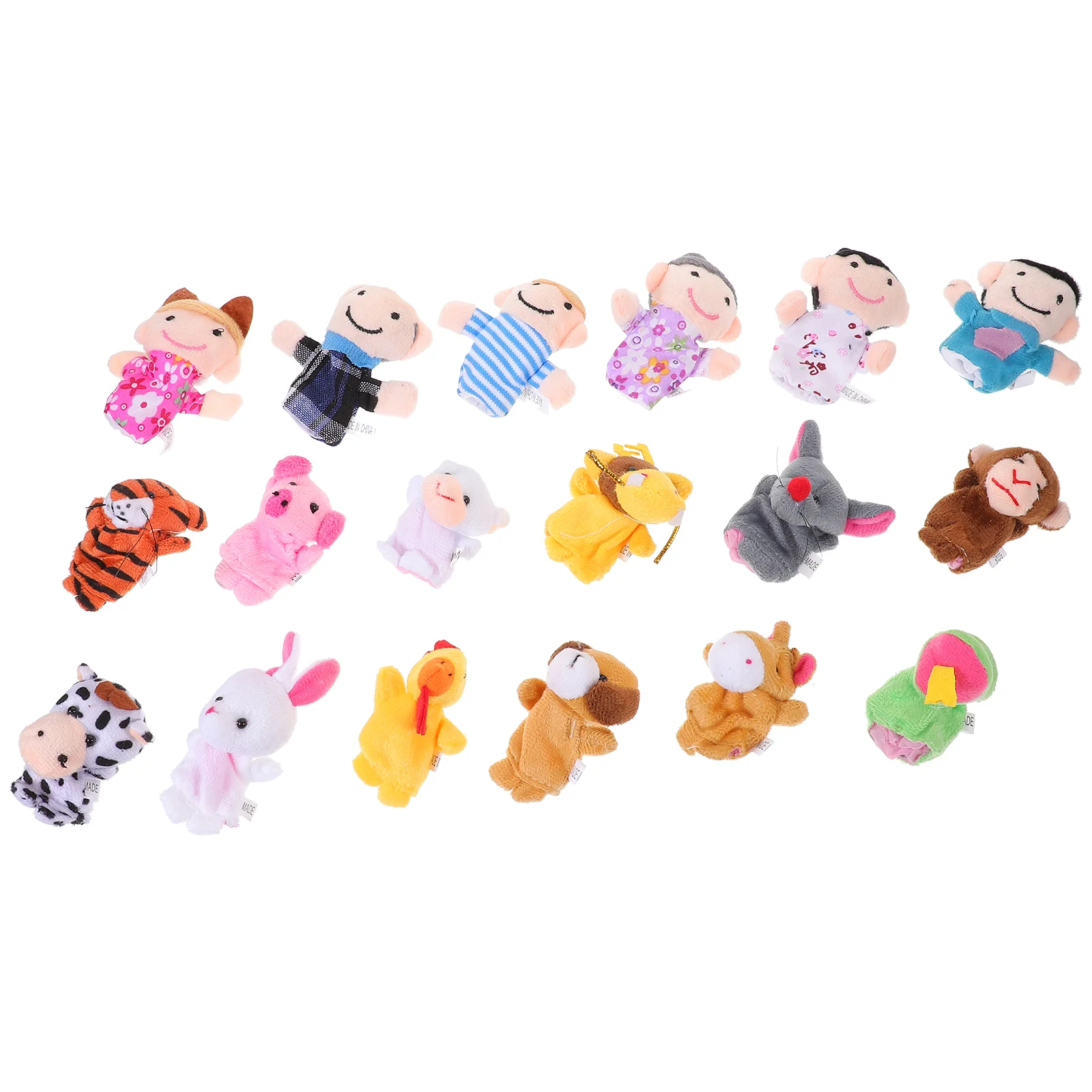 

12 Zodiac Finger Puppet (Mixed Style)Family of 6 Finger Plush Hand Puppets Stuffed Animals Family Story Tell Toys for Toddlers