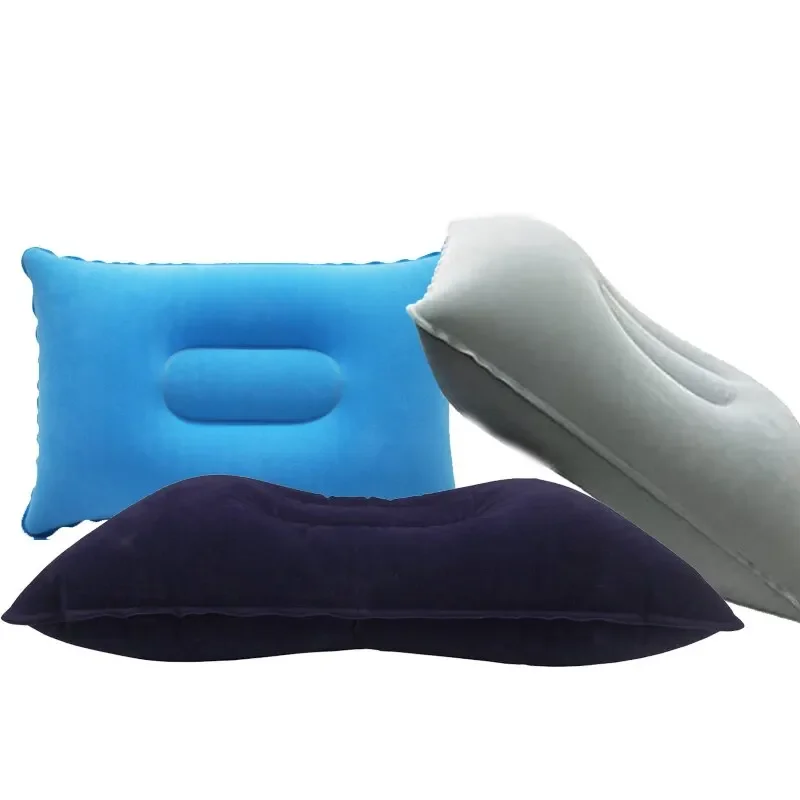 Inflatable Pillow Camping Pillow Portable Fold Inflatable Air Pillow Outdoor Travel Sleeping Camping PVC Neck Stretcher Backrest Plane Comfortable Pillow