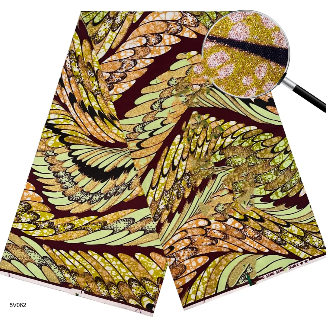 2026 New Style Nigeria Golden- Wax Print Fabric - High Quality African Wax Print Fabric for Patchwork, Clothing & DIY" T1 2