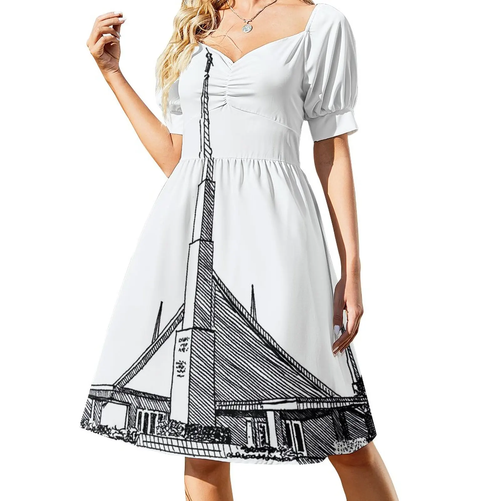 

Даллас Техас LDS чернильный рисунок платье без рукавов вечернее платье для женщин