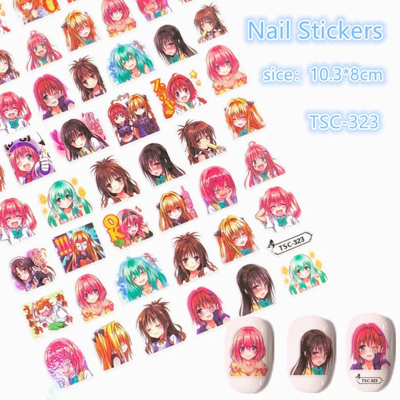 

Newest TSC-323 anime characters series 3d nail art sticker nail decal stamping export japan designs rhinestones