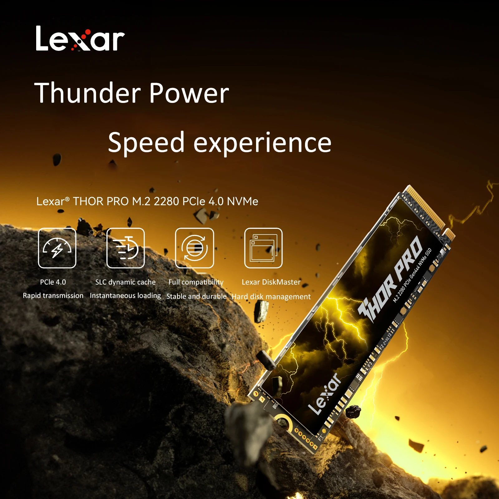 Lexar SSD THOR Pro 1TB NVMe M.2 2280 Gen4x4 PCIe Internal Solid