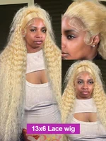 40 Inch 613 Honey Blonde Color Curly Human Hair Wig Deep Wave 13x4 13x6 Hd Lace Frontal Wigs Brazilian Wig For Women 250 Density 2