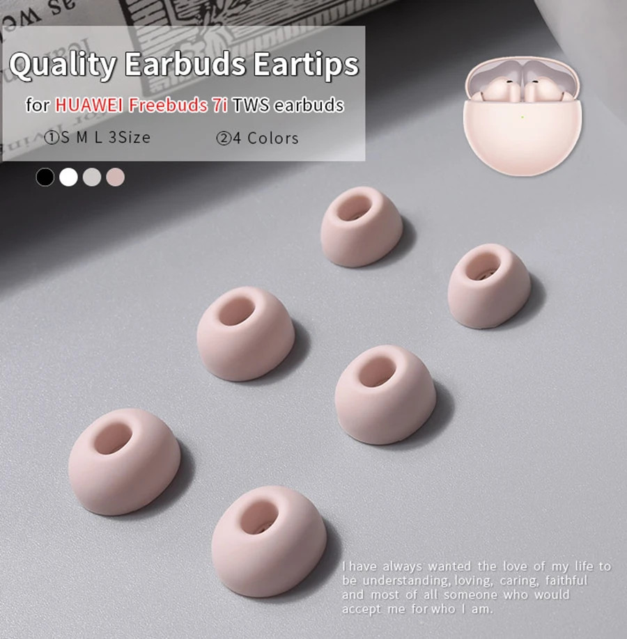 6Pcs Silicone Ear Tips for Freebuds 7i True Wireless Earbuds Eartips FREEBUDS 7i TWS Tips headphones Earplugs