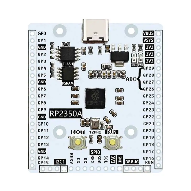 라즈베리 파이 피코 2 RP2350A RP2350 리눅스 PSRAM 개발 보드 USB 듀얼 코어 프로세서 모듈