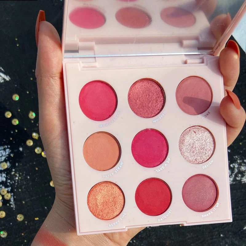 Red Glitter Mate Eyeshadow Pallete 9 Color Eyeshadow Palette Glitter Shiny Sequins Eye Pigments Colorful Eyes Makeup Cosmetics