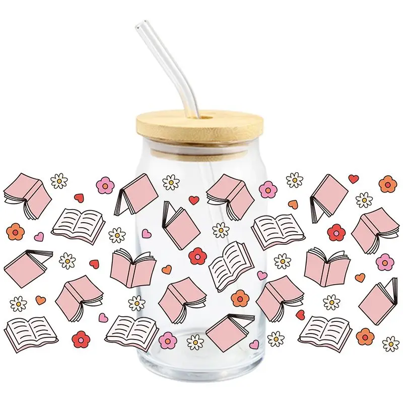 Cartoon Books UV DTF Wrap Transfer Stickers Fashion Trend Design DIY Waterproof DTF Wrap for Glasses Cups Mugs Decal