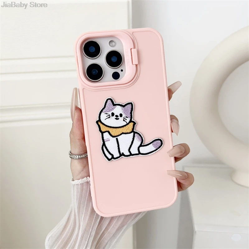 Custodia morbida in silicone per telefono con protezione antiurto per fotocamera con motivo a gatto e cane liquido per iPhone 11 12 13 14 15 16 Pro Max Plus_voghion.com