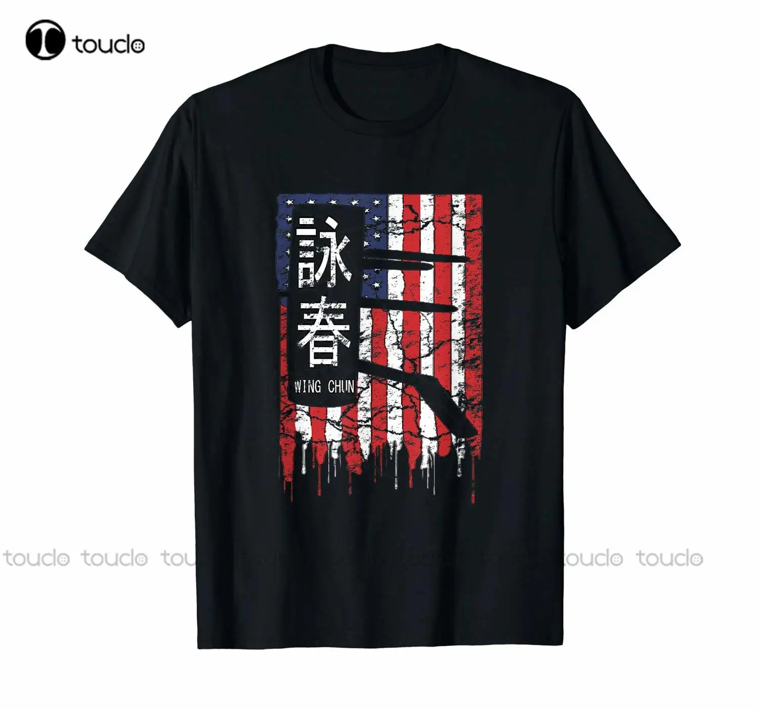 Wing Chun Camicia Fittizia In Legno Us Flag Wing Chun T Shirt Maglietta Bianca Da Donna Custom Aldult Teen T-Shirt Con Stampa Digitale Unisex