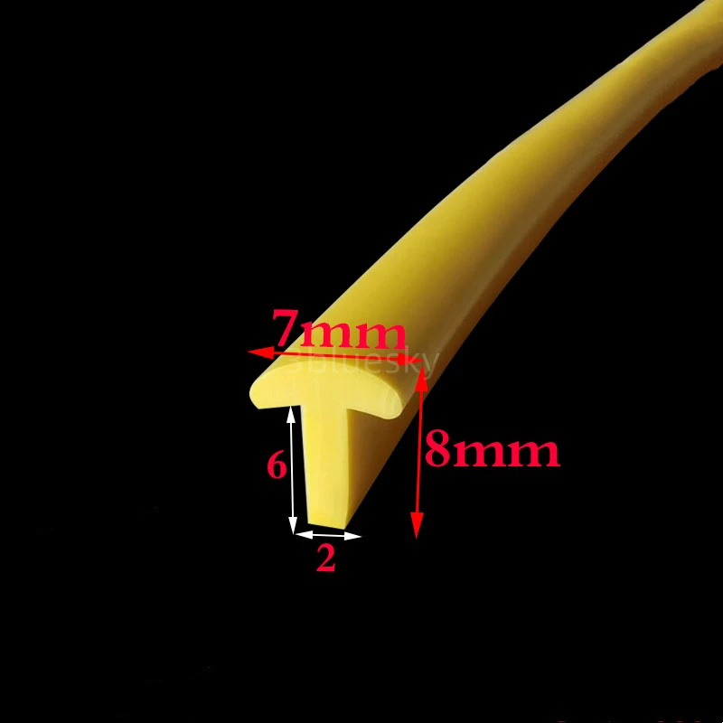 Gomma T Strip Vetro Metallo Legno Pannello Bordo Encloser Scudo Copertura Del Cavo Dell'Auto Pannello Fotovoltaico Solare Striscia Di Tenuta 7X8Mm Gia