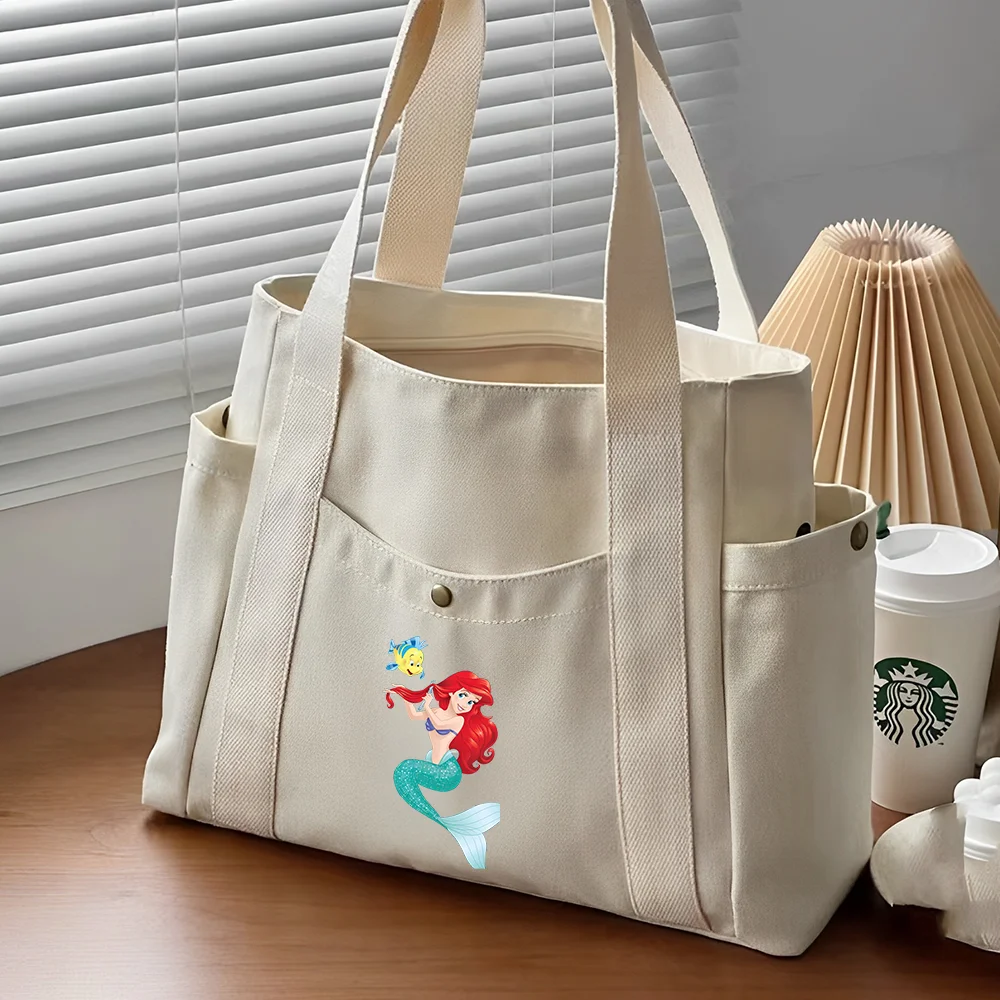 The Little Mermaid Large Capacity Canvas Tote Bags Work