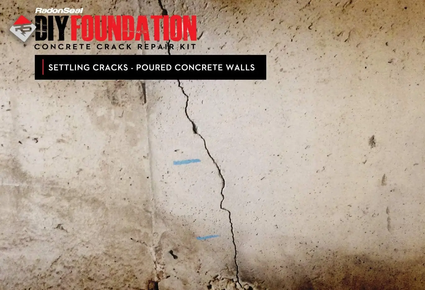 RadonSeal Concrete Foundation Crack Repair Kit (10 ft)-The Homeowner's Solution to Fixing Basement Wall Cracks Like The Pros!