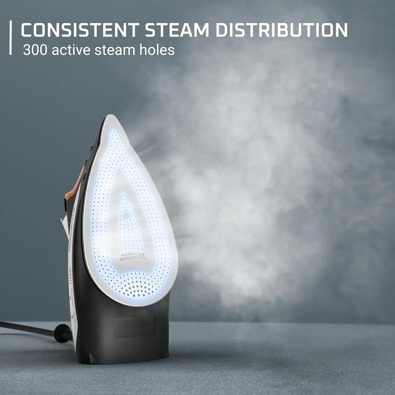 Iron, Access Stainless Steel Soleplate Steam Iron for Clothes, 300 Microsteam Holes, 1700 Watts, Lightweight, Auto-off, Ironing 4