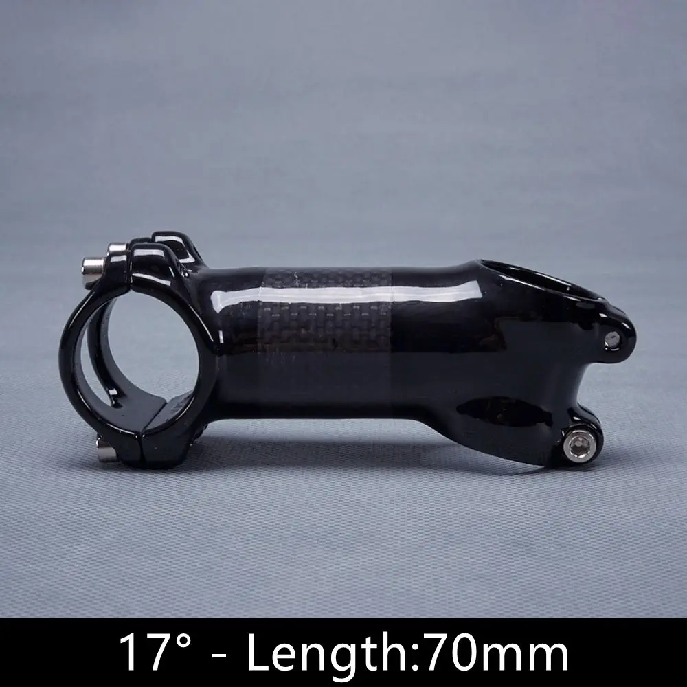 Tige de guidon de vélo de route en fibre de carbone matte moins 17° - SURENHAP - Rouge - 70x31