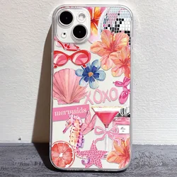 Luxury Pink Sea Creatures Summer Pattern Soft Phone Case - Edge 40 Pro 5G (T - 25TM0418C1)