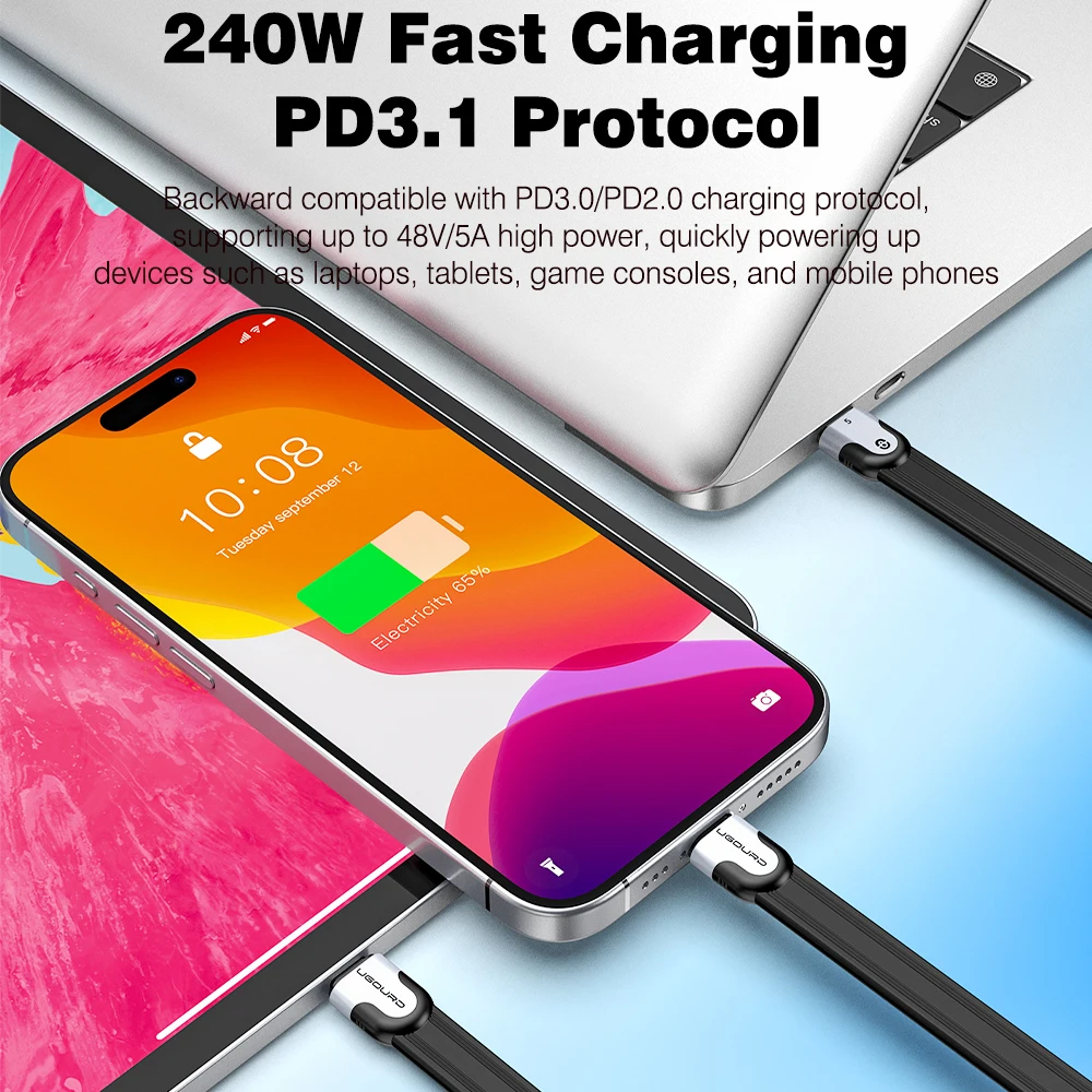 รูปสินค้า สายเคเบิล Thunderbolt 5 ความเร็วสูง 80Gbps สำหรับ USB-C