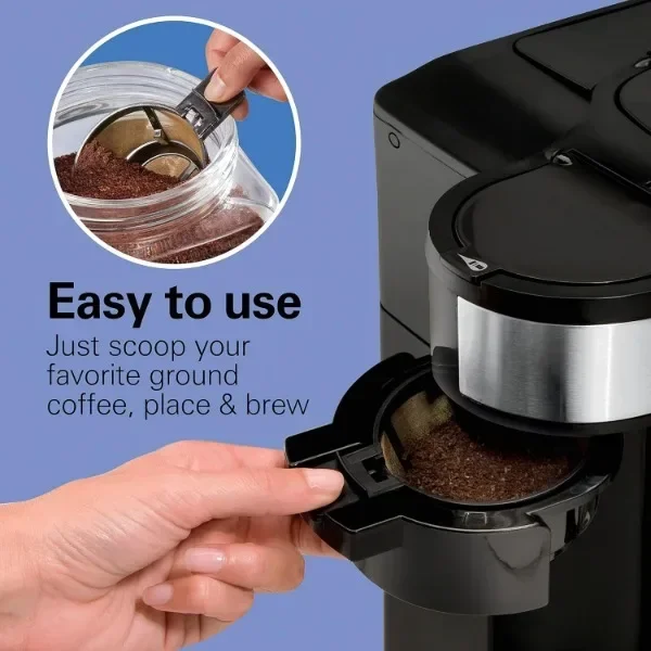 NEW NEW Hamilton Beach 2-Way 12 Cup Programmable Drip Coffee Maker & Single Serve Machine, Glass Carafe, Auto Pause and Pour 3