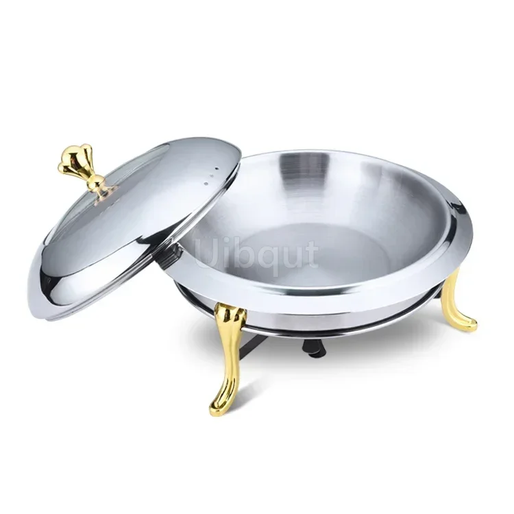 Stainless steel cooking pot golden alcohol stove household commercial removable small chafing dish solid fuel boiler small cooking hot pots