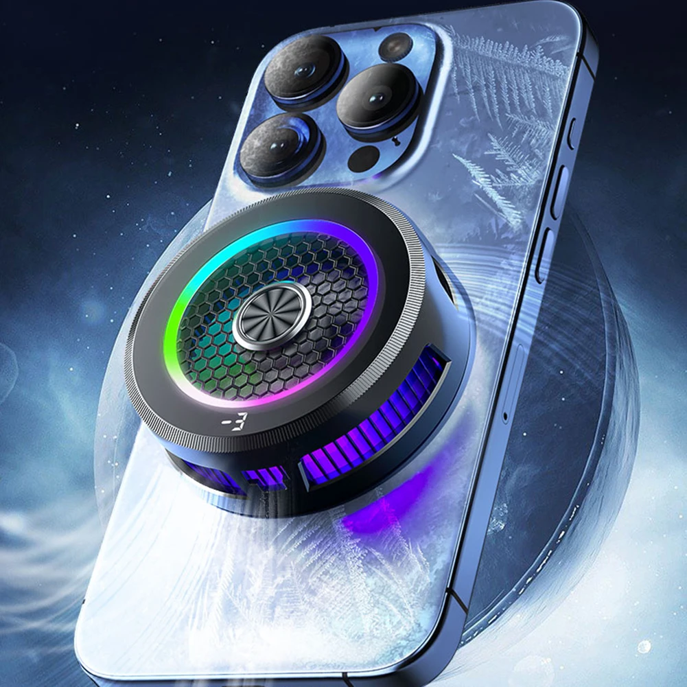 자석식 & 백클립 모바일 게임용 쿨링팬 쿨러 RGB 조명 휴대폰 방열기 15W 안드로이드 아이폰 PUBG 게임 쿨러