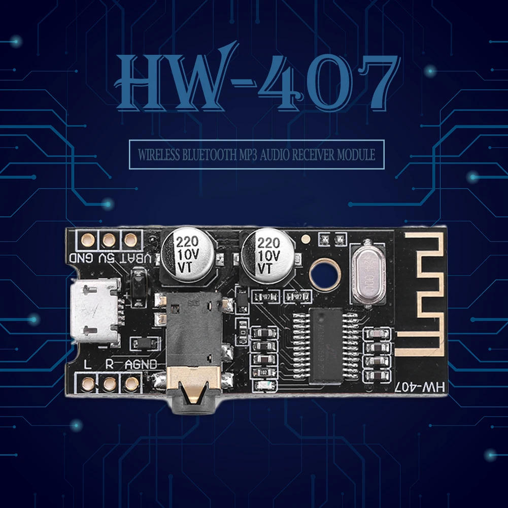 HiFi 블루투스 호환 MP3 오디오 수신기 모듈 무손실 디코더 HiFi 보드 DC3.7 5V HW-407 이어폰 액세서리