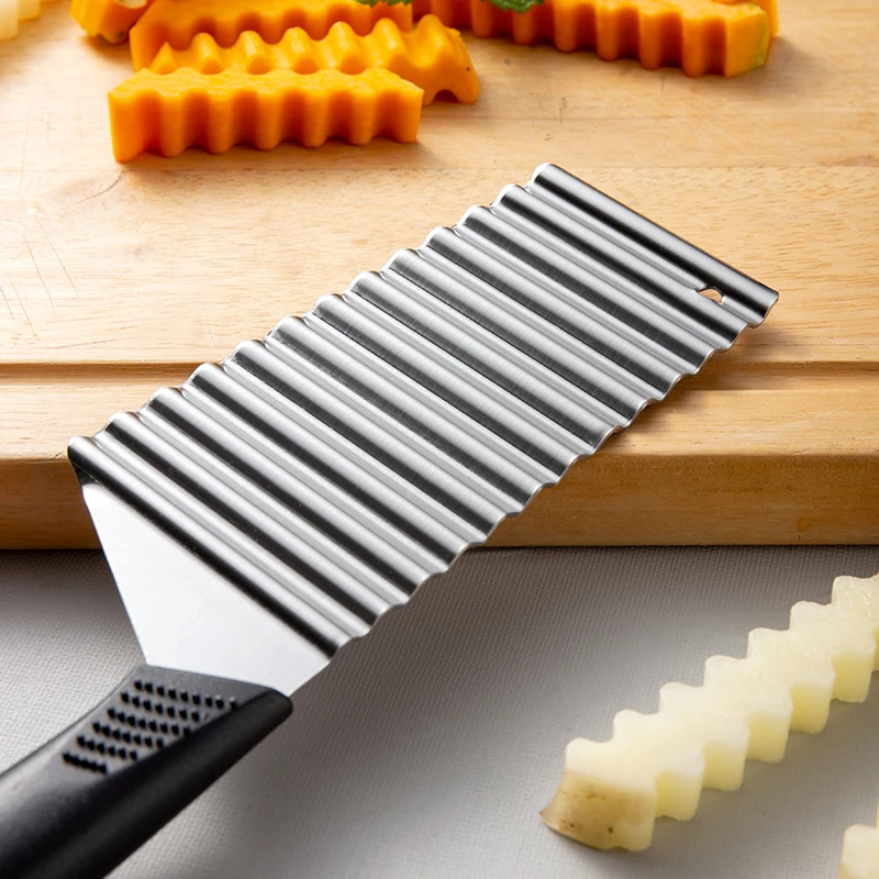Stainless Steel Kitchen Knife Wave Potato Chip Slicer Cutter French Fry Cutter for kichen