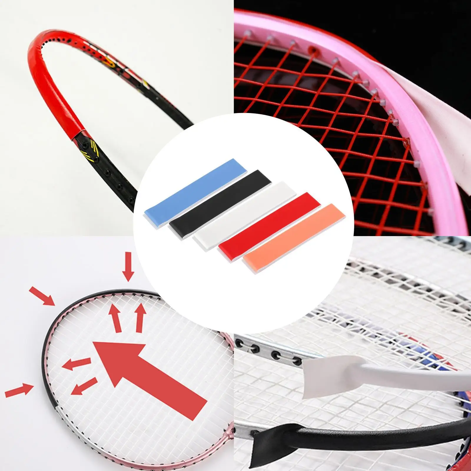 Tennis Badminton Squash Racquet Racket Head Protection Tape 25cm x 1.6cm