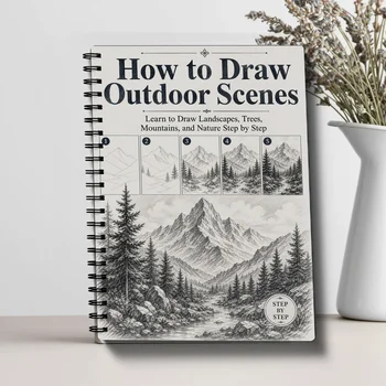 Guida passo dopo passo per disegnare scene all'aperto: padroneggia l'arte dei paesaggi, degli alberi, delle montagne e della natura - Libro di base sul disegno