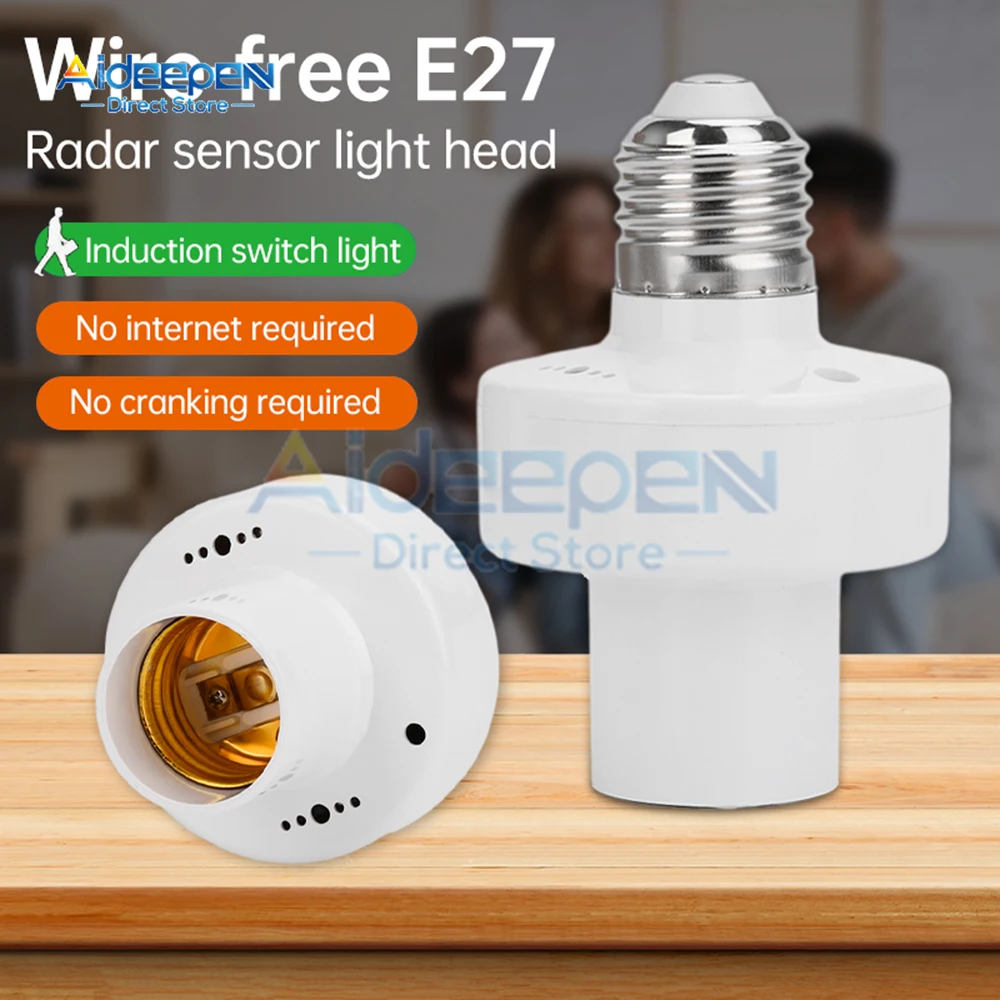 Lamp Holder E27 Radar Induction White Ceiling Light Bulb Socket