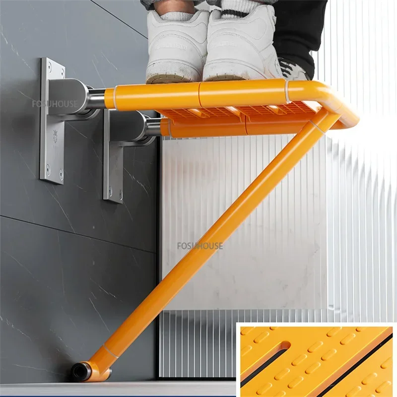 Bathroom Folding Stool Wall-mounted Non-slip Auxiliary Shower Seat Elderly Home Stainless Steel Rust Resistant Shower Stool M