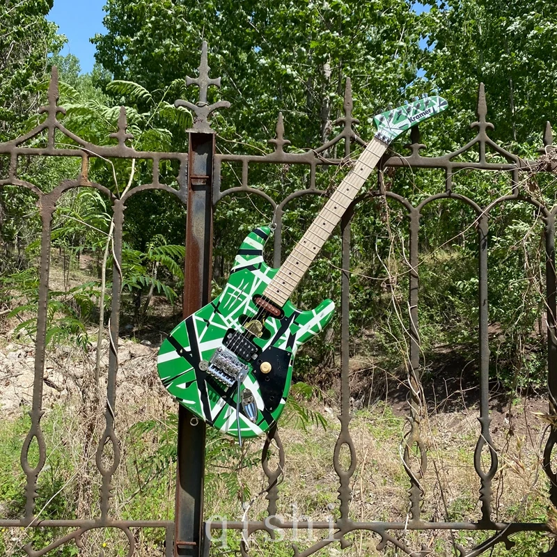 

in stock 5150 Eddie Van Halen guitar Heavy Relic Electric Guitar real reflector green color