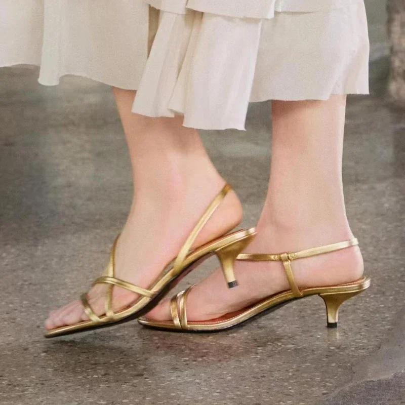 Ladies Shoes Designer Narrow Shoes Summer New Brand Sandals